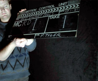 A clapperboard, there.