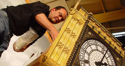 Mike Tucker building Big Ben.